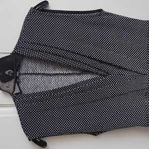 Zara TEXTURED FITTED DRESS black white polka-dot